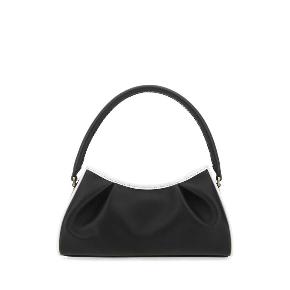 Elleme Women Two-Tone Leather Dimple Moon Shoulder Bag